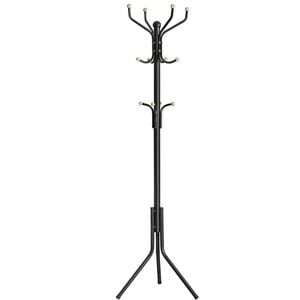 Metal Coat Rack Stand Hat Hanger, Black, 182cm