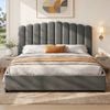 Artiss Bed Frame King Size Velvet Grey Fion