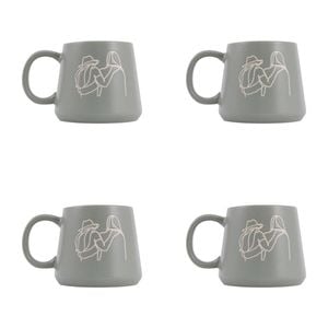 4PK Splosh Heartfelt Friends 440ml Stoneware Mug Coffee/Tea Cup - Green