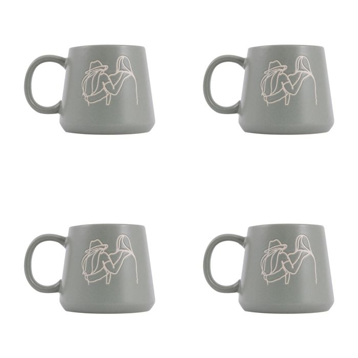 4PK Splosh Heartfelt Friends 440ml Stoneware Mug Coffee/Tea Cup - Green