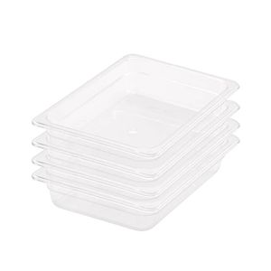 SOGA 1/2 GN Polycarbonate Food Pan 65mm Clear 4 Pack