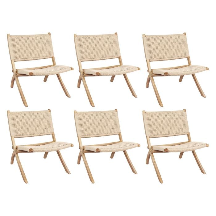 Levede 6pc Chair - Natural Wood Colour