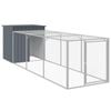 vidaXL Chicken Coop Chicken Cage with Run Hen House Anthracite Galvanised Steel 110x405x110 cm