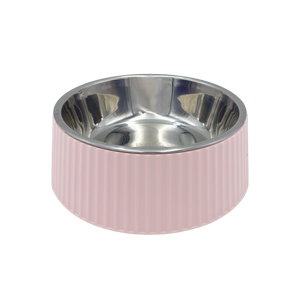 Baxter Bone Medium Pink Melamine Ribbed Bowl