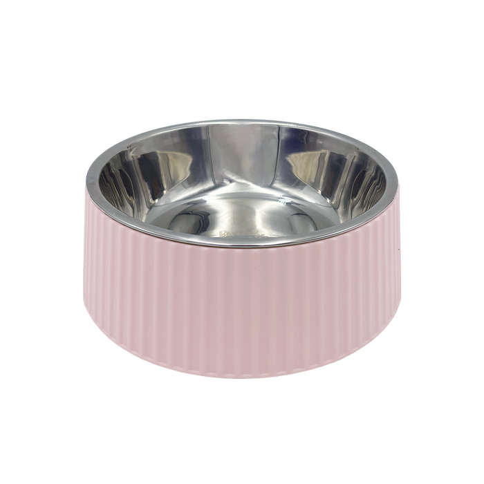 Baxter Bone Medium Pink Melamine Ribbed Bowl