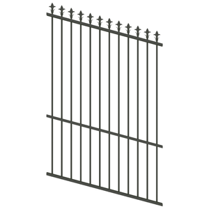 ProtectorAl 0350-1200W x 1800H Woodland Grey Spear Top Pool Fence Panel Raked Up to 15º