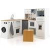 Costway Kids Kitchen Playset Wooden Play Cooking Toy White