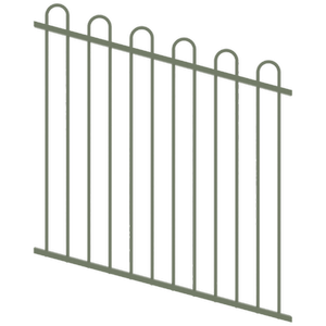 ProtectorAl 0350-1200W x 1200H Pale Eucalypt Loop Top Pool Fence Panel Raked Up to 15º