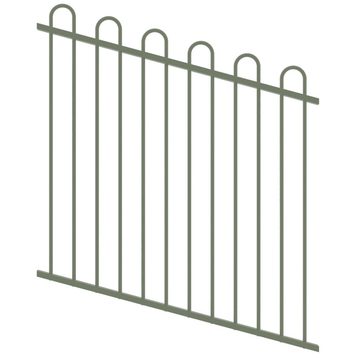 ProtectorAl 0350-1200W x 1200H Pale Eucalypt Loop Top Pool Fence Panel Raked Up to 15º
