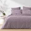 Dreamaker Lola Washed Cotton Yarn Dyed Gingham Quilt Cover Set Plum King