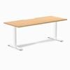 Desky Fixed Height Select Beach Scalloped Melamine Desk 180x75cm White Leg