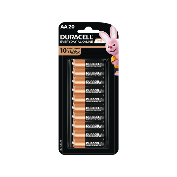 Duracell Everyday Alkaline AA Battery - 20 Pack