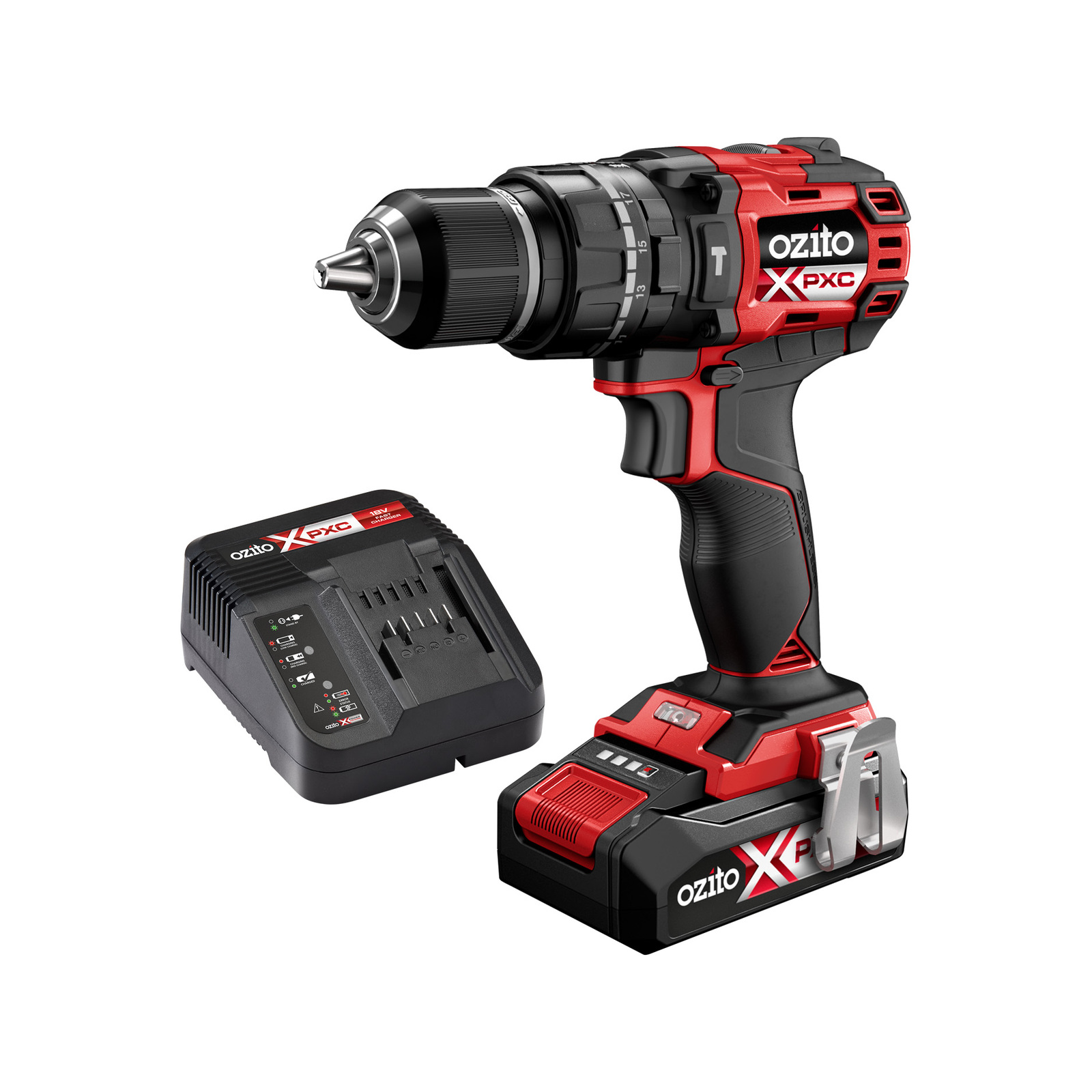 Ozito PXC 18V 13mm Cordless Brushless Hammer Drill Kit PXBHDK 250 Bunnings Australia