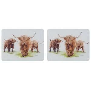 2x Ashdene Highland Herd Surface Protector Placemat Animal Art
