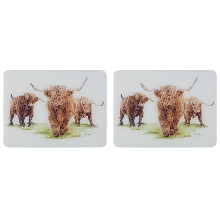 2x Ashdene Highland Herd Surface Protector Placemat Animal Art