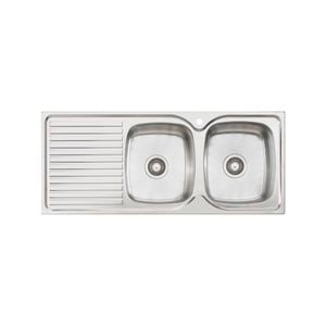 Oliveri Stainless Steel Regency Double RH Bowl Topmount Sink With Drainer