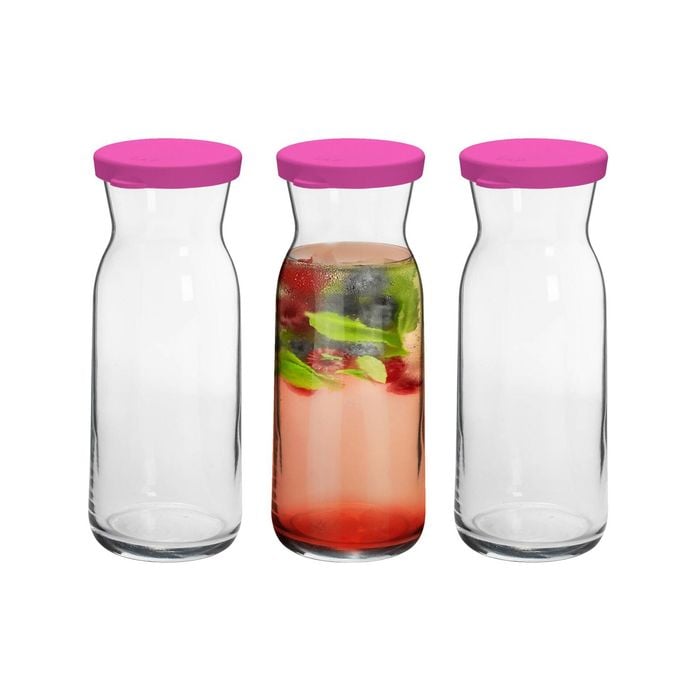 LAV Fonte Glass Carafes - 700ml - Pink - Pack of 3