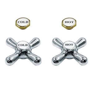Shaw & Mason Chrome Federation Cross Handle - Pair