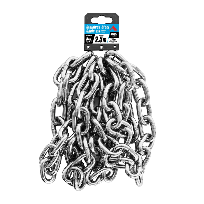 Pinnacle 8mm 5/16" x 2.5m Stainless Steel Chain
