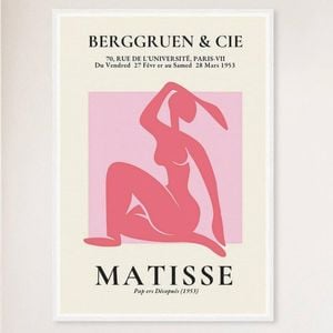 Galrie Henri Matisse Vintage Print Exhibition at Galerie Berggruen & Cie, White Frame, A3 30 x 42cm (12 x 16inch)
