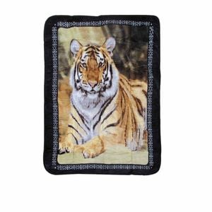 Soft 3d Animal Print Faux Mink Blanket Single / King Single Sitting Tiger