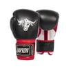 Boxing Gloves Leather Training Punch Bag MMA Sparring by Javson - Black 16 Oz