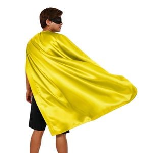 LONG CAPE Costume Cloak Halloween Fancy Dress Coat Jacket Superhero Yellow