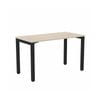 Olg Axis Single Black Frame Nordic Maple Top Scallop Office Desk L1800mm X W750mm