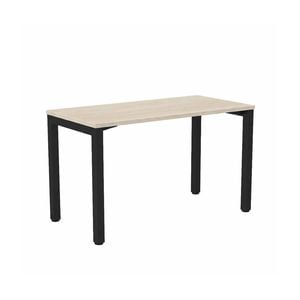 Olg Axis Single Black Frame Nordic Maple Top Scallop Office Desk L1800mm X W750mm