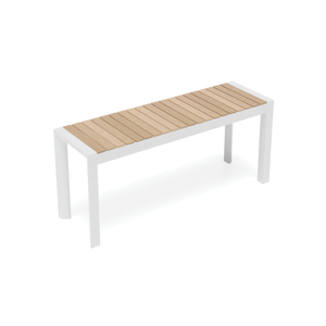 Vydel Outdoor Solid Teak Bench Seat 120cm Matt White
