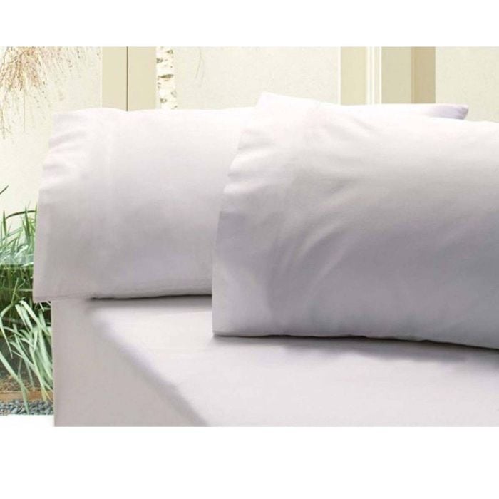 Bloomington Revive 400TC Cotton Sateen Combo Fitted Sheet Set Double (No Flat) White