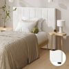 Oikiture Bed Frame Headboard Single King Single Size Head Bedhead White Boucle