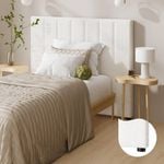 Oikiture Bed Frame Headboard Single King Single Size Head Bedhead White Boucle