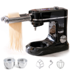 YOPOWER Kitchen Mixer with Pasta Maker, 8-Setting Pasta Roller, 2mm & 6mm Pasta Cutter, Meat Grinder