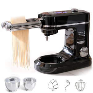 YOPOWER Kitchen Mixer with Pasta Maker, 8-Setting Pasta Roller, 2mm & 6mm Pasta Cutter, Meat Grinder