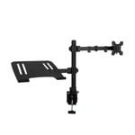 Adjustable Dual Laptop & Monitor Arm Black