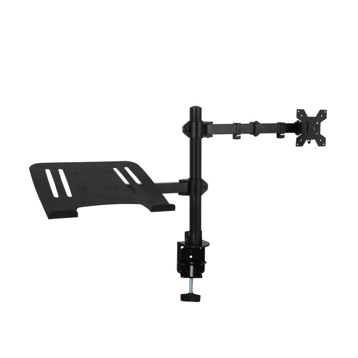 Adjustable Dual Laptop & Monitor Arm Black