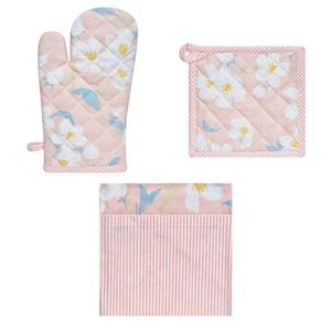 Bloomington Set of 3 Renee Cotton Cover Kitchen Textile Rose Pink