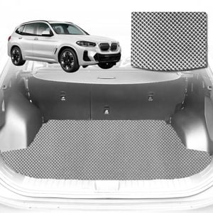 6D Diamond Car Boot Mat for BMW iX3 (G08)2022-Current-Cargo Mat-Grey-Outback GT