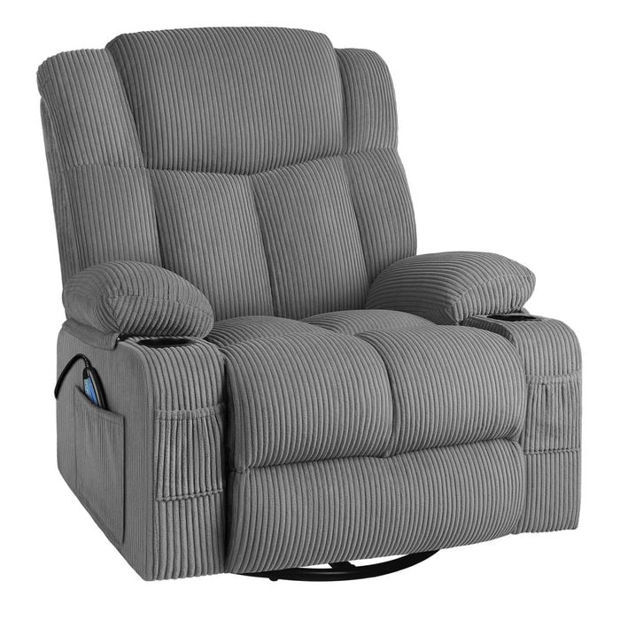 Alfordson Recliner Chair 360 Swivel Rocking Heated Massage Armchair Lounge Sofa
