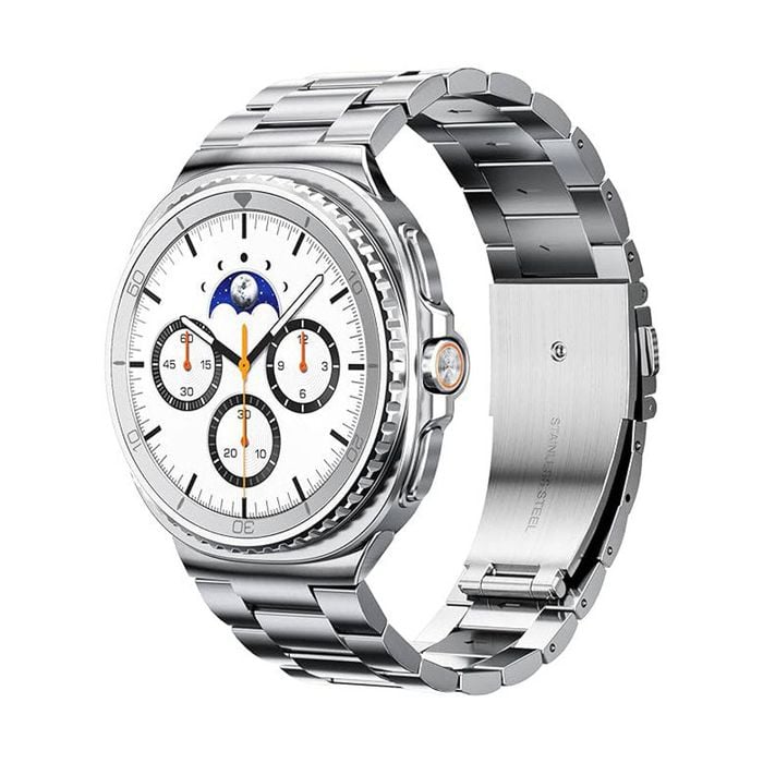 Samsung Galaxy Watch 8 40mm/44mm/Classic 46mm Stainless Steel Strap Metal Band (Silver)