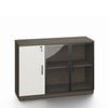 Esma Office Storage Cabinet with Lockable Door & Glass Display Unit