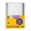 Marbig Manilla Plastic Dividers (Black & White) (1-12 Tab)