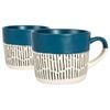 Nicola Spring Dipped Dash Stoneware Coffee Mugs - 450ml - Pack of 2