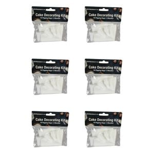 6PK Urban Kitchen Cake Decorating Kit 10 Piping Bags & 3 Nozzles