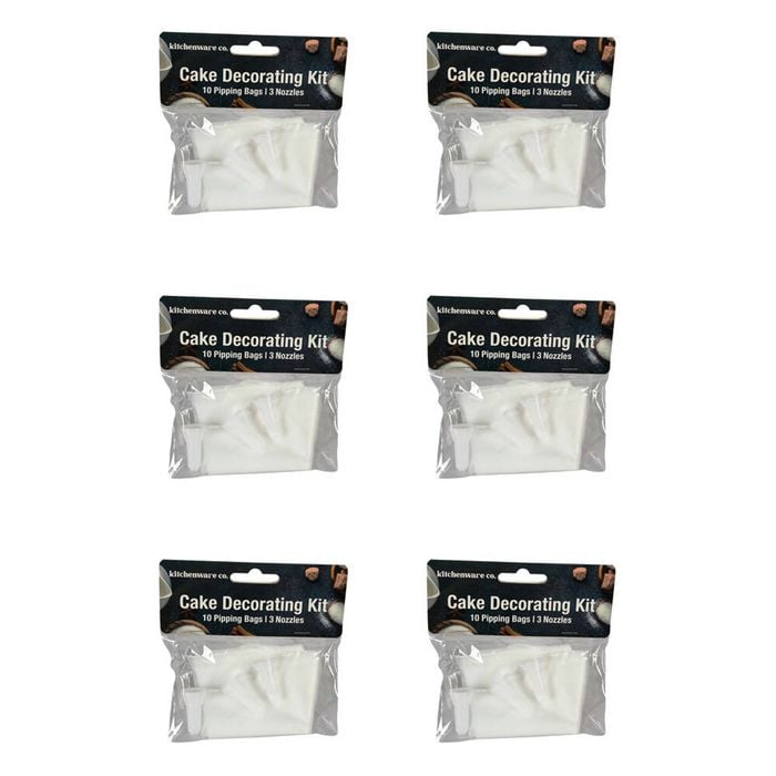 6PK Urban Kitchen Cake Decorating Kit 10 Piping Bags & 3 Nozzles