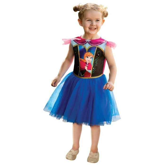 Anna Classic Halloween Costume Child Disney Frozen Dress Satin Tulle Overlay Blue Colour, TODDLER