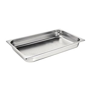 Vogue Gastronorm Tray Perforated Stainless Steel 1/1 65mm Deep Commercial Kitchen Storage