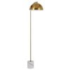 Telbix Ortez Vintage Standing Floor Lamp Light Foot Switch Metal Marble Antique Gold White Marble