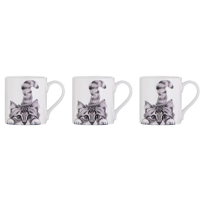 3x Ashdene Chester The Cat Drinking Mug Cup Dinnerware 370ml Animal Art